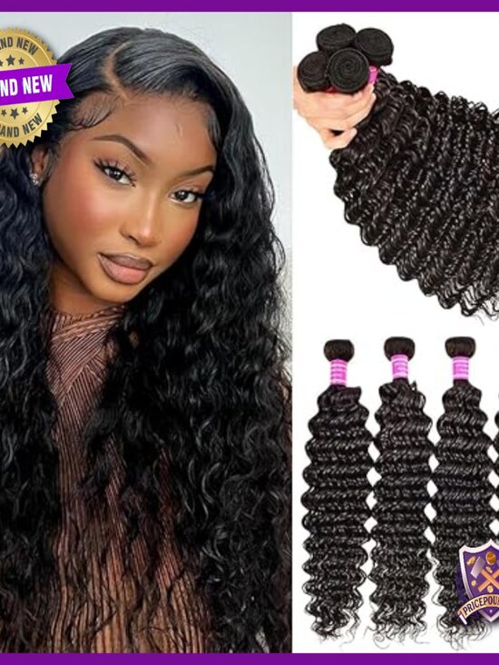 Brazilian Virgin Human Hair Bundles Deep Wave 4 Bundles 22-28 Inch main image 6